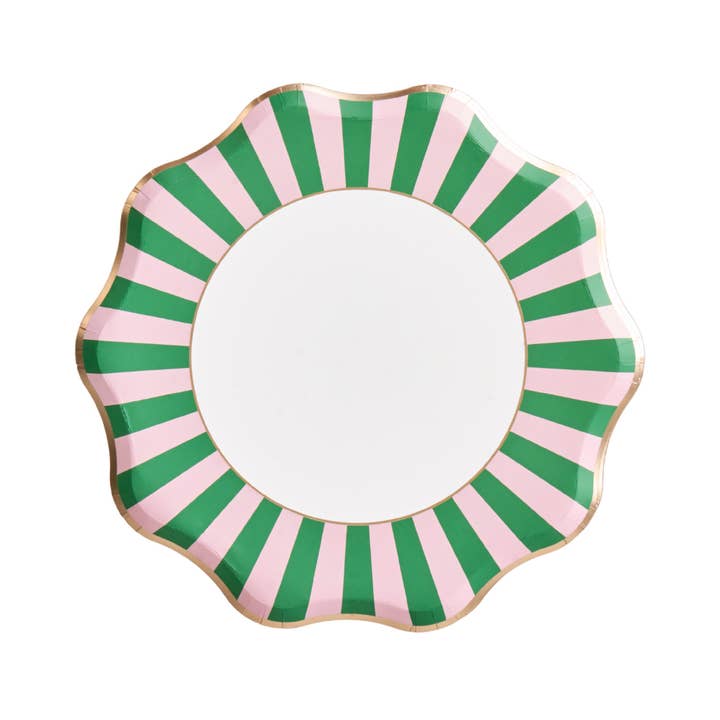 Harlow & Grey - Wholesale Disposable plate - Palm Beach - Pink & Green Large Paper Plates5