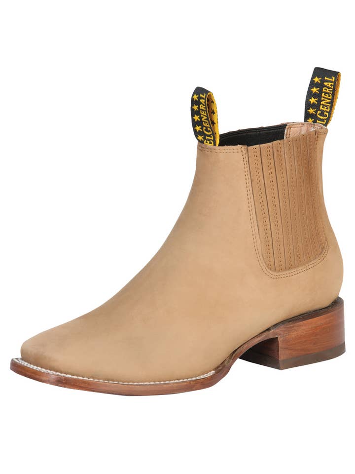 El General Square Toe Ankle Boot - Nobuck Sand 126194 for wholesale by El General Western Wear
