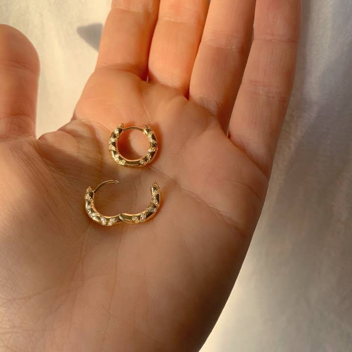Gold Celaena Mini Hoops for wholesale on Faire