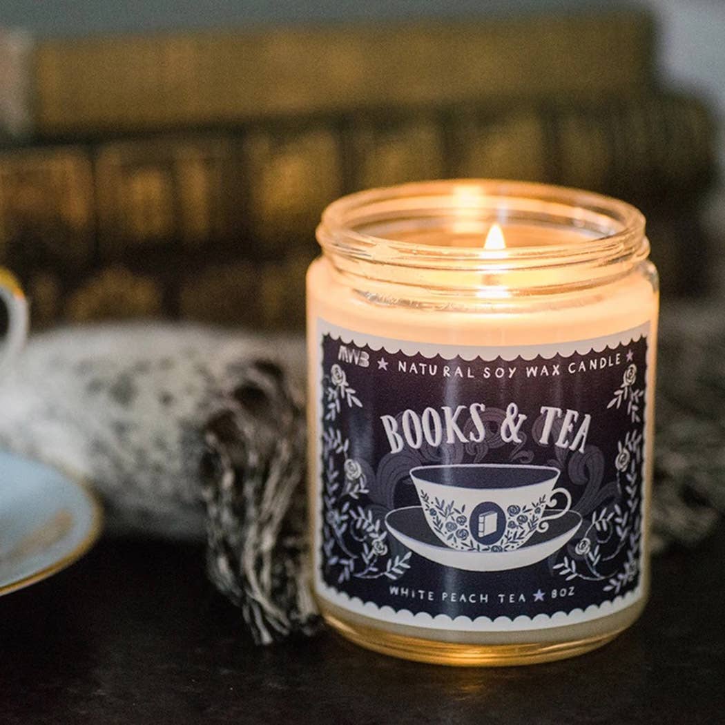 My Weekend is Booked - Vente Bougie en bocal - Bougie de soja livres et thé - Bougie de soja pour amoureux des livres1