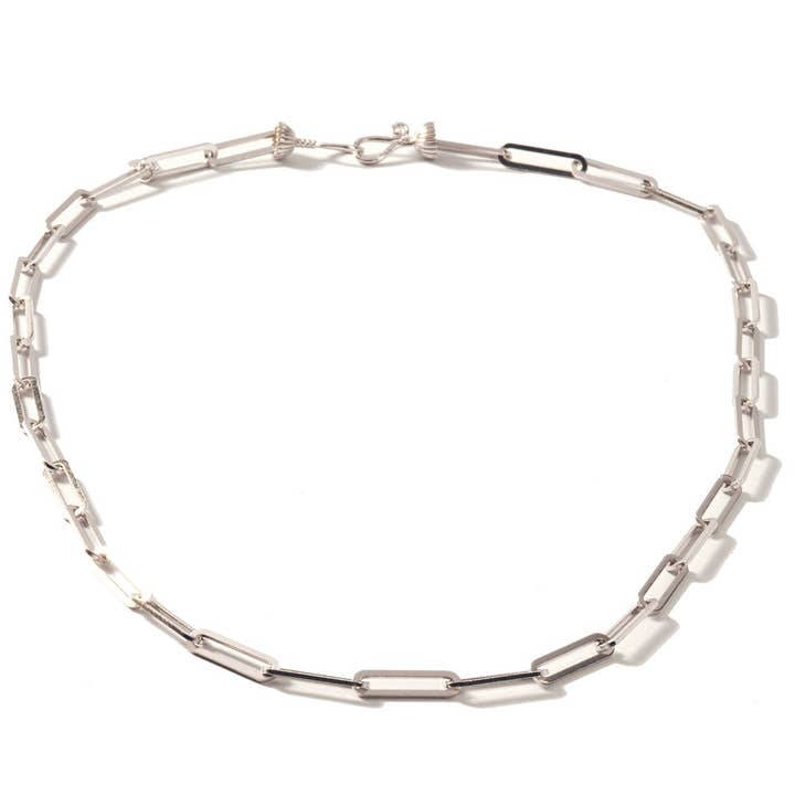 Colar de corrente de clipe de papel de prata esterlina por atacado de Cocky Jewellery