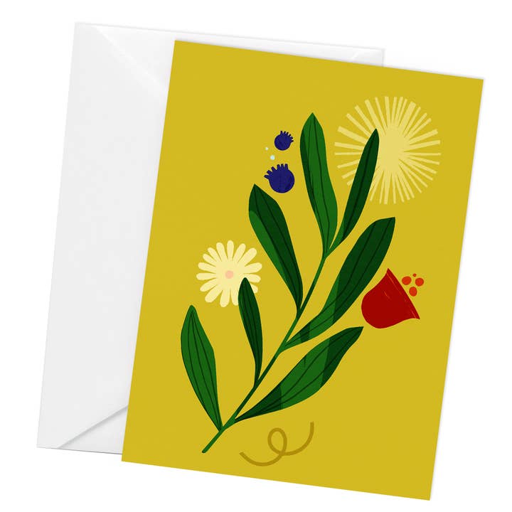 Spring Fling - Illustrated Botanical Greeting Card for wholesale by Maia Fadd