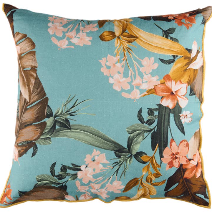 Stamen Studio srl – wholesale Dekorativ kudde – Terrakotta - blommig kudde med broderad kant