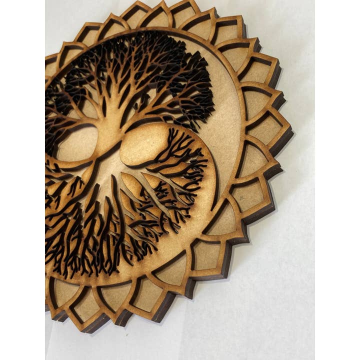 Arbre de vie, mandala en bois superposé, outils d'autel spirituel pour la vente par Sophella Crafts