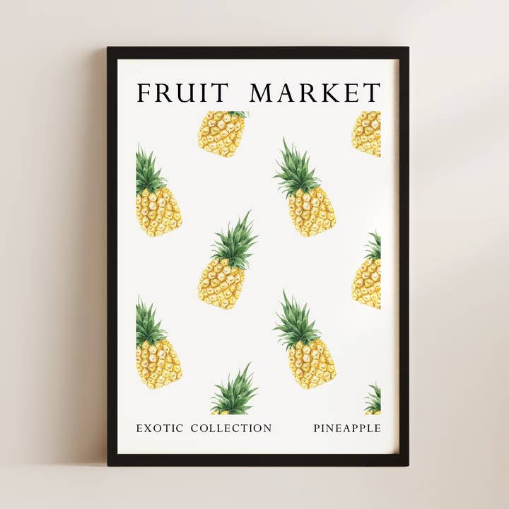 Frugtmarked Ananas Kunst Vægkunst Print for engroshandel hos Alluvion