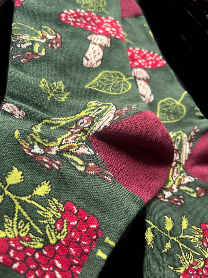 House of Hex - Wholesale Socks - Women's - Forest Dweller Socks | witch | cottagecore | frog Mushr