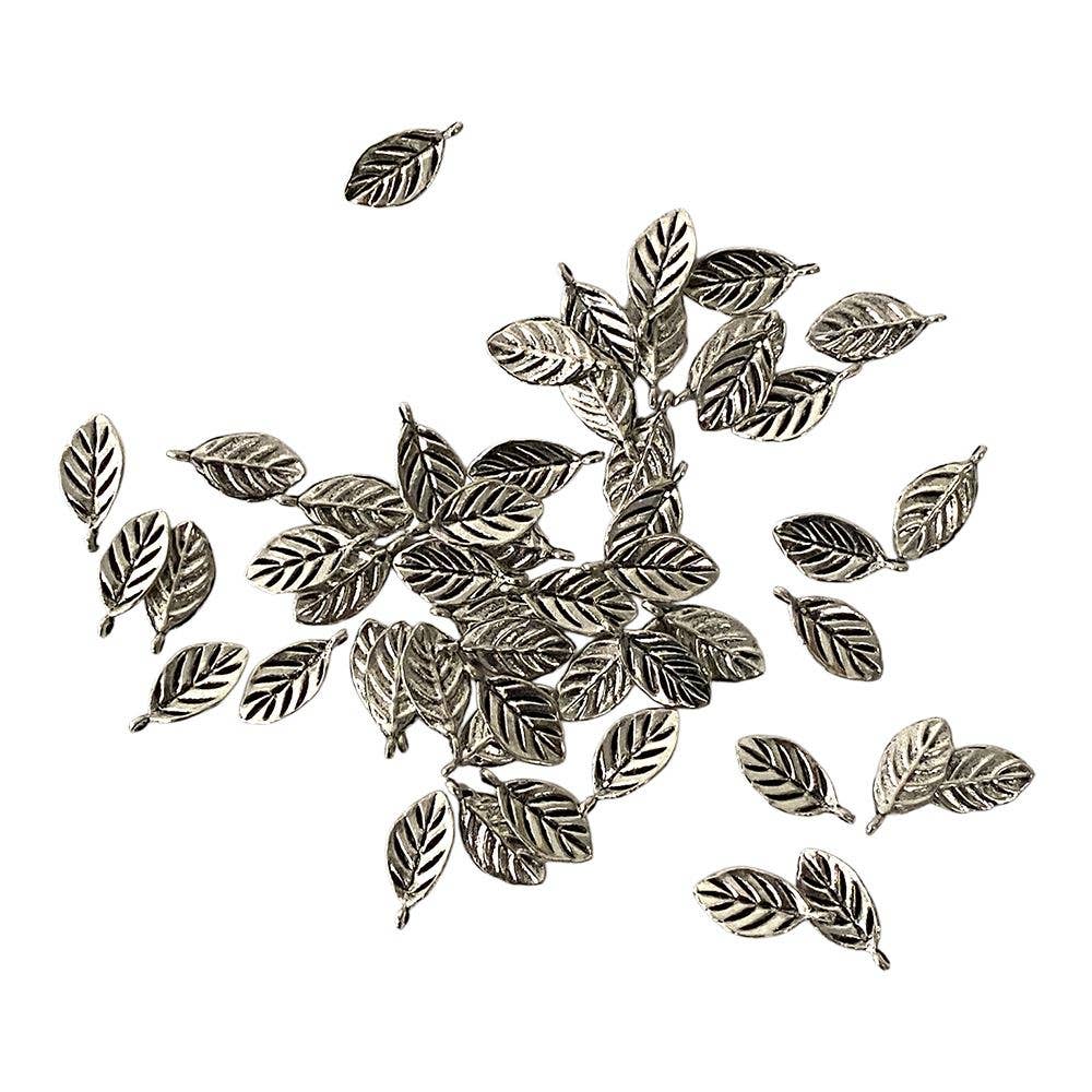 VIE – wholesale Individual charm/pendant – Antique Silver Alloy Charm, Leaf, Pack of 501