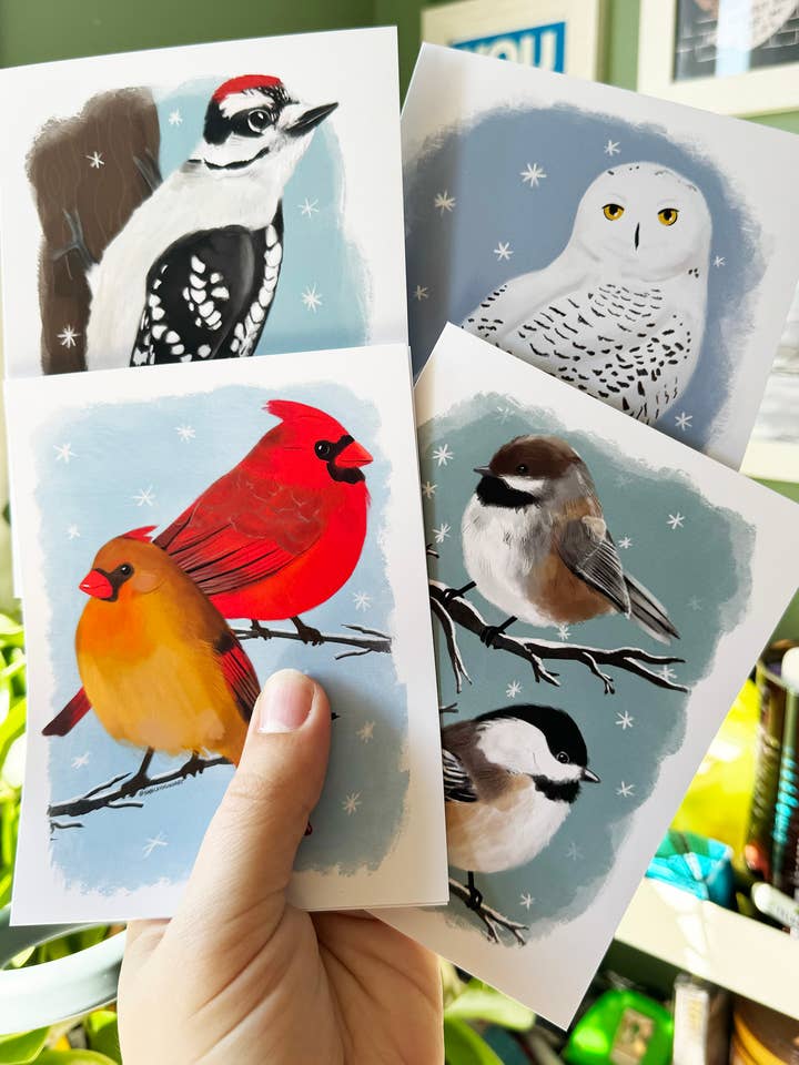 Uccelli Invernali - Biglietti di Auguri Vuoti per la vendita all'ingrosso da parte di Studio Junco