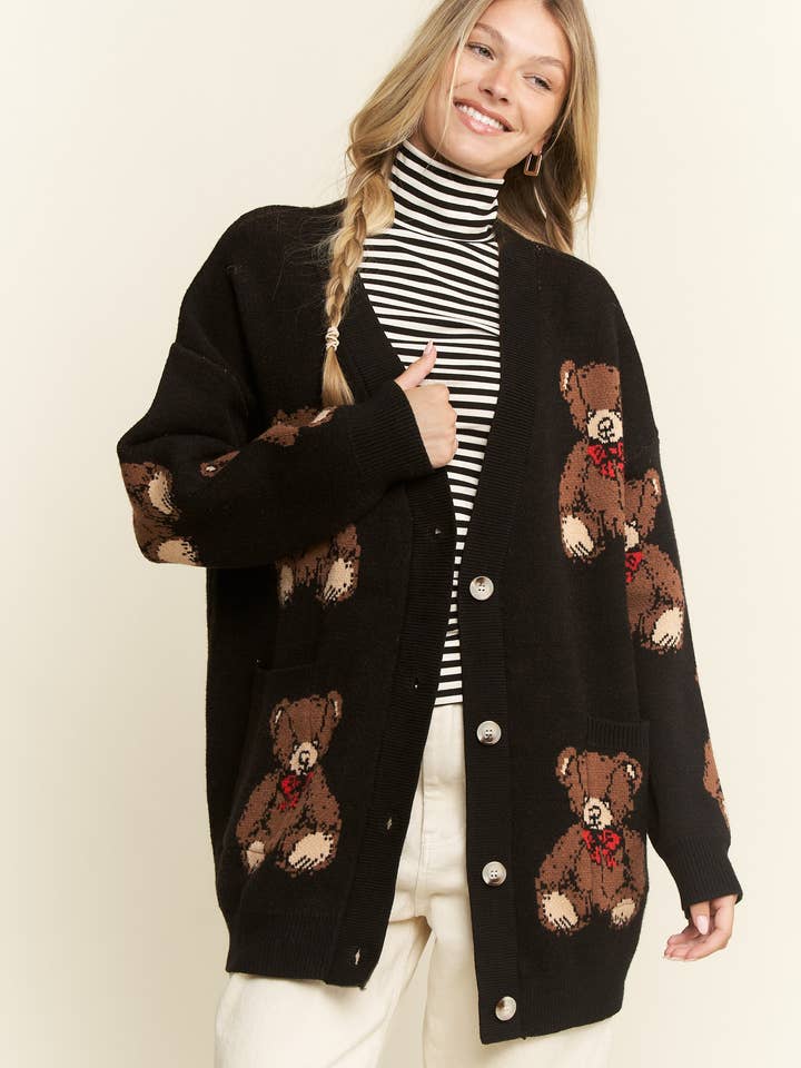 JADE BY JANE - Wholesale Cardigan - Women's - BEARY ADORABLE CARDIGAN10