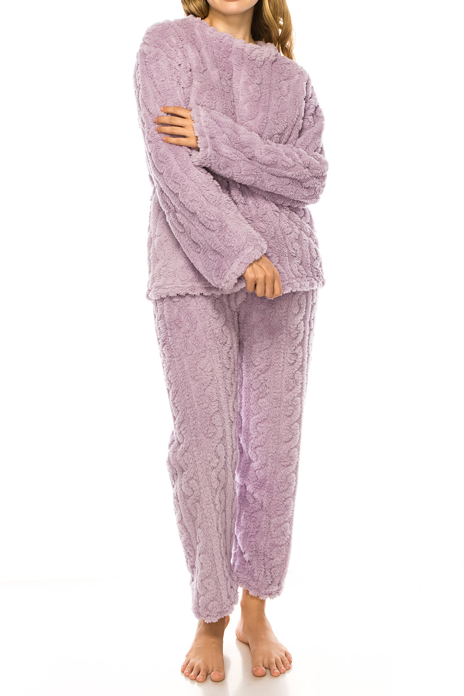 Cap Zone - Wholesale Loungeset - Dames - Kabel Fuzzy Sherpa Fleece Pyjama Sets9