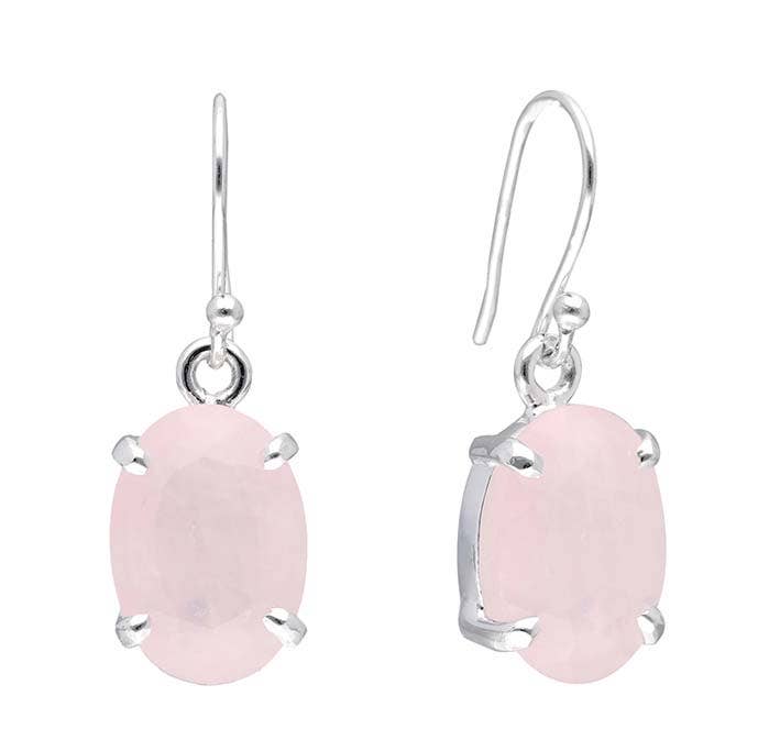 Tiramisu – Brincos de argola por atacado – Brincos pendentes de prata esterlina de quartzo rosa 9251