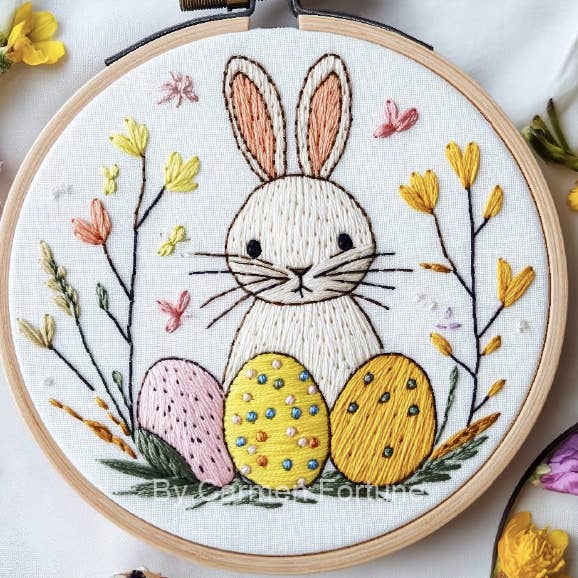 Bunny With Flowers & Egg for wholesale by Darby & Windsor