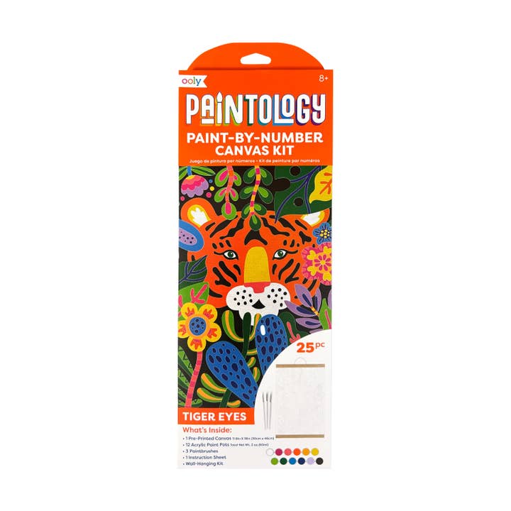 OOLY - Wholesale DIY craft kit - Paintology: Paint-By-Number Canvas Kit - Tiger ETrue (25 PC