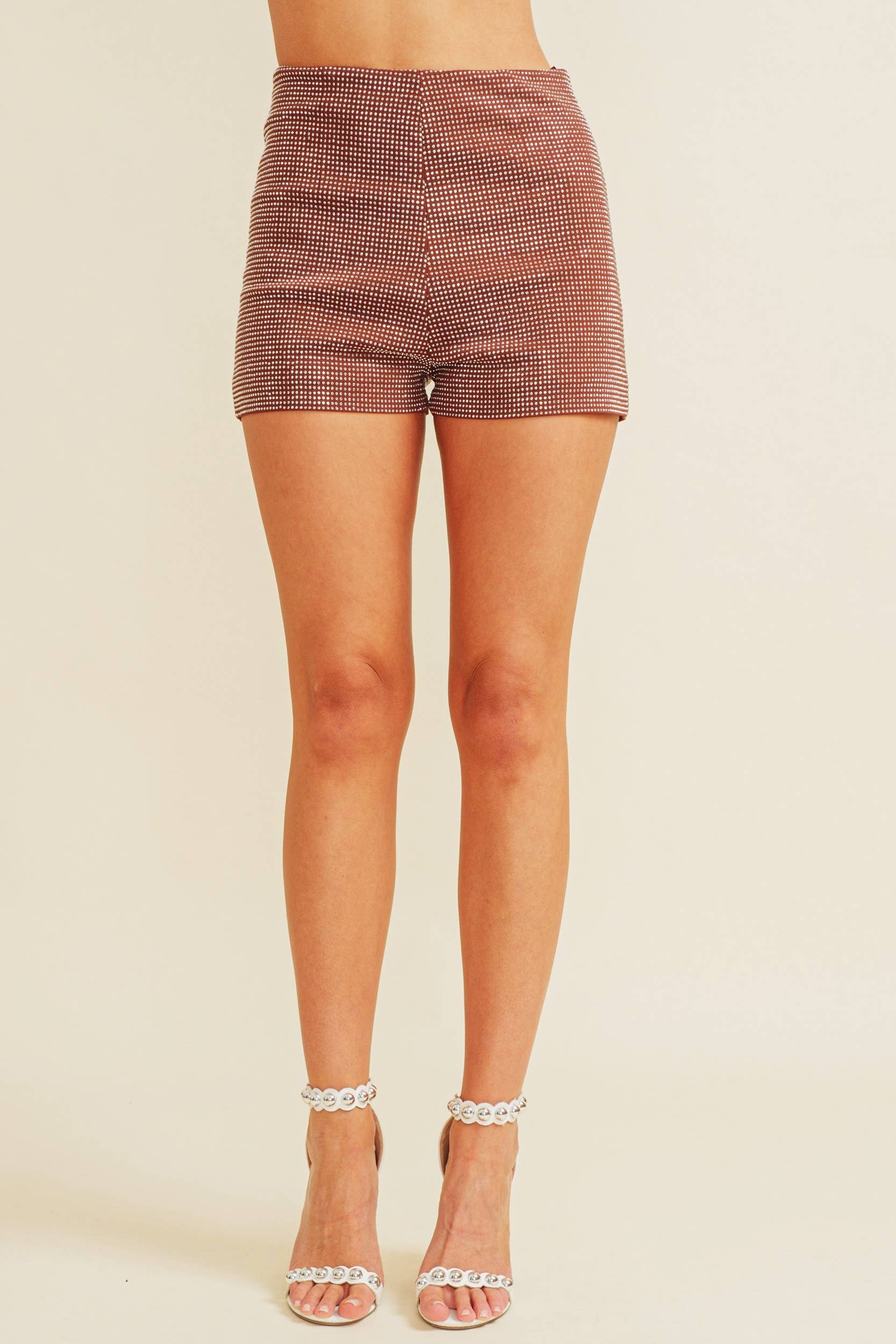 Cloud Ten - Wholesale Shorts - Women's - CP6126A-1 - RHINESTONE ZIP SHORTS3