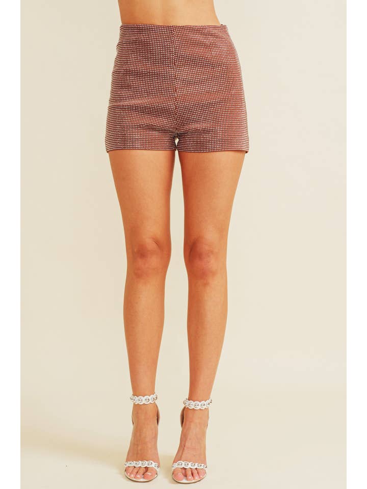 Cloud Ten - Wholesale Shorts - Women's - CP6126A-1 - RHINESTONE ZIP SHORTS3