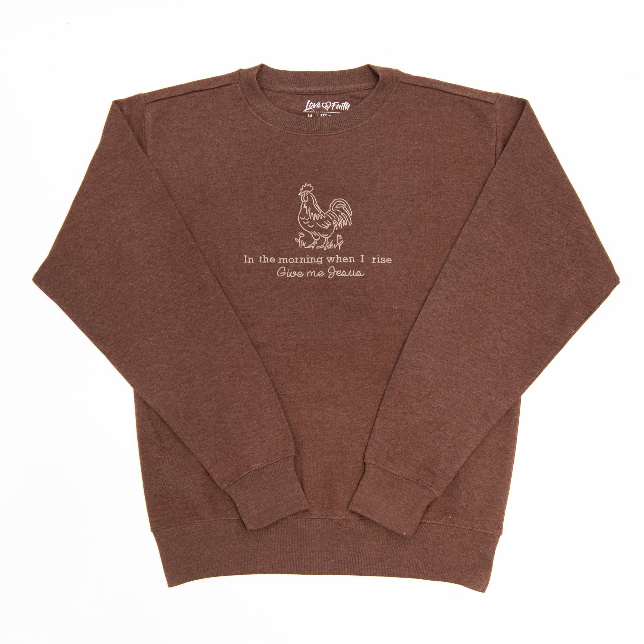 Heather Brown Give Me Jesus Sweatshirt for wholesale on Faire2