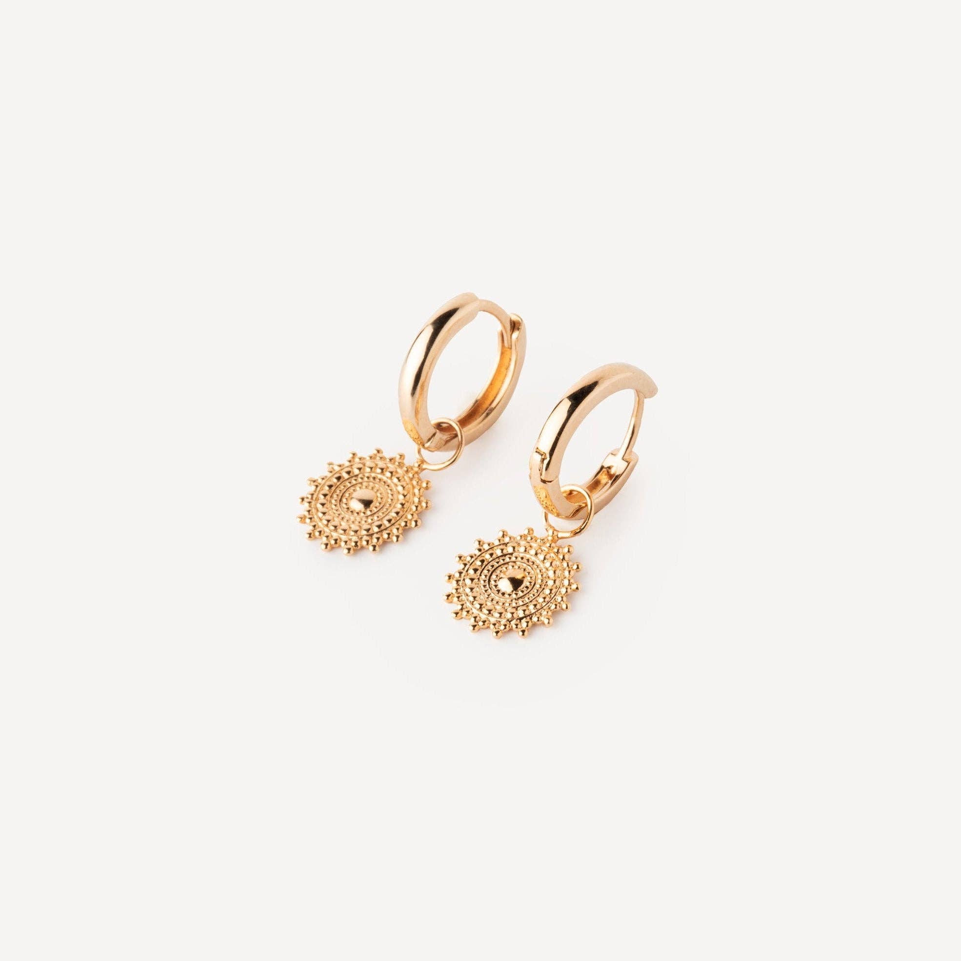 Meora Paris - Venta al por mayor Pendientes colgantes - Pendientes de sol chapados en oro de 18k1