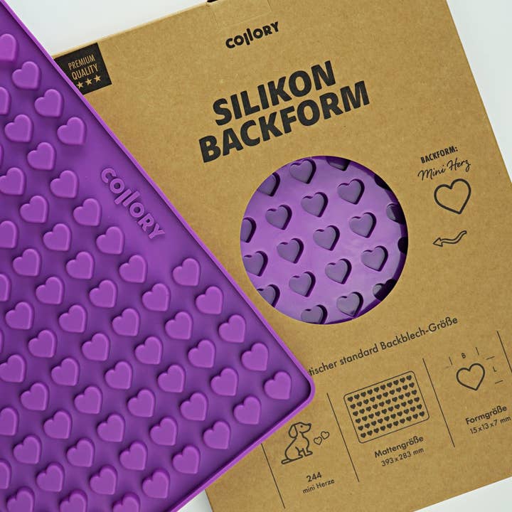 Collory – snacks e guloseimas - Cão por atacado – Tapetes de silicone para assar em formato de coração (mini e médio)49