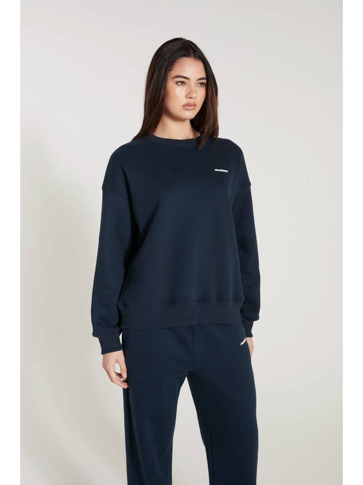 Navy All Fenix Signature Crew Sweater for wholesale on Faire2