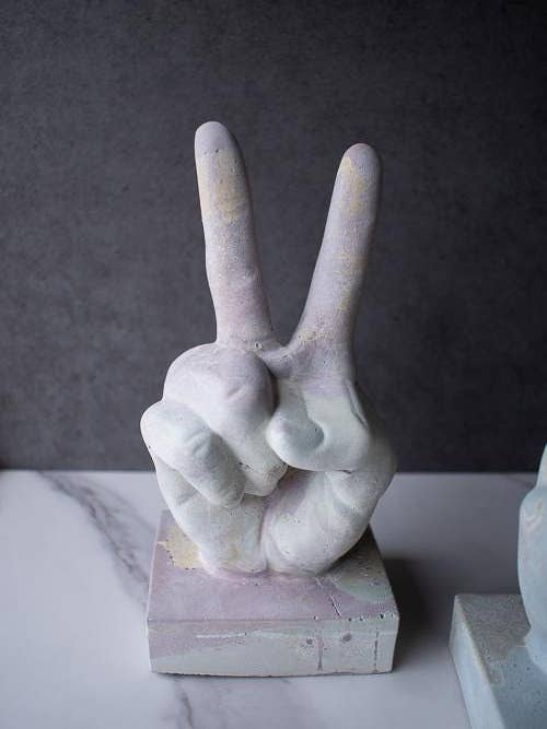 Colorful Concrete Peace Sign: Ring & Smudge Holder for wholesale by Shutterhaus