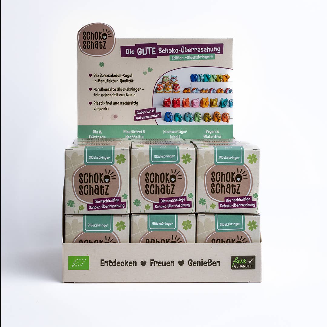 SchokoSchatz e.K. – wholesale Choklad – Chokladkula med överraskning - "Lyckobringare" (vegansk) -1