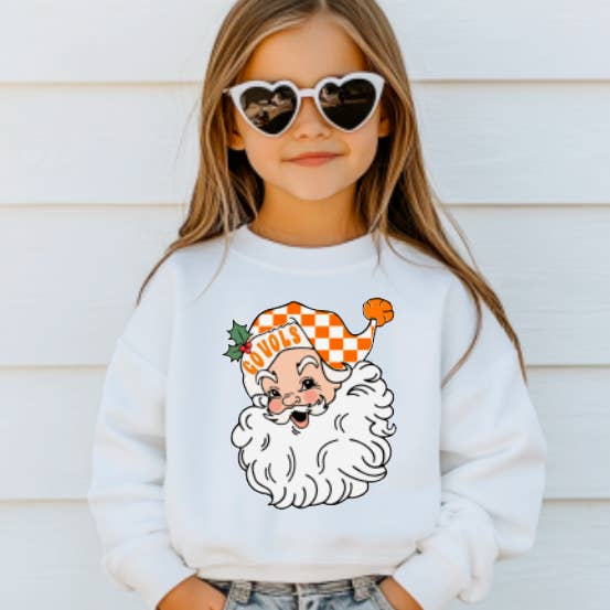 YOUTH Checker Santa Go Vols Sweatshirt Tennessee Christmas for wholesale by Gia Gifts Boutique