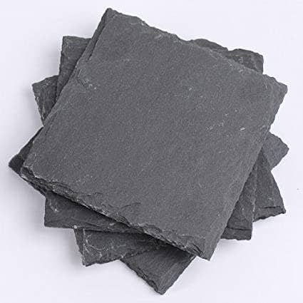 Factory Direct Craft - Wholesale Coasters - Set of 4 Square Natural Slate Coasters -