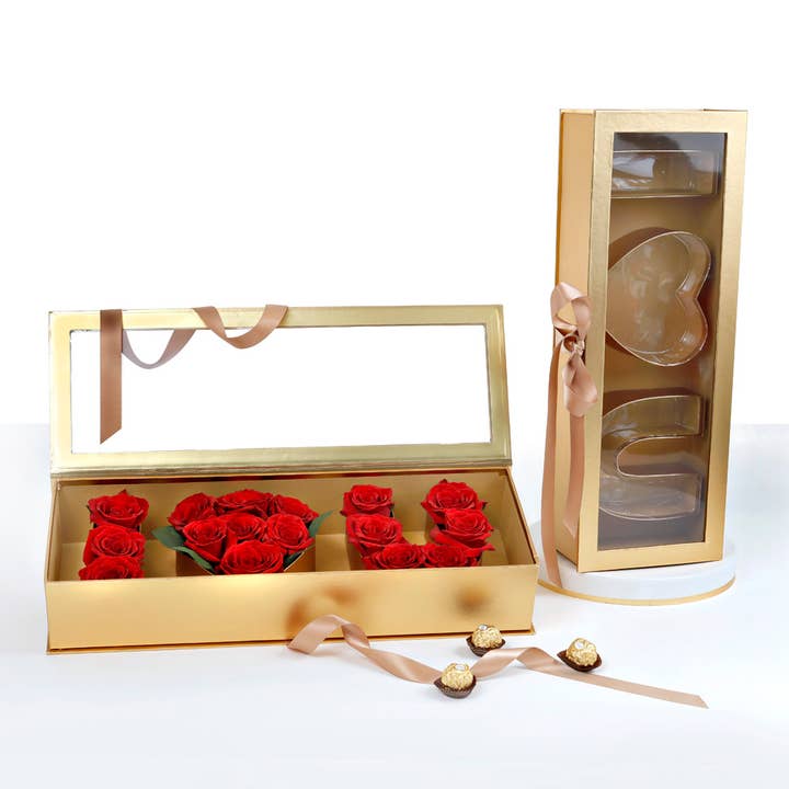 UNIKPACKAGING - Wholesale Gift Box - I Love U" Box with Clear Top, Plastic Liner & Ribbon12