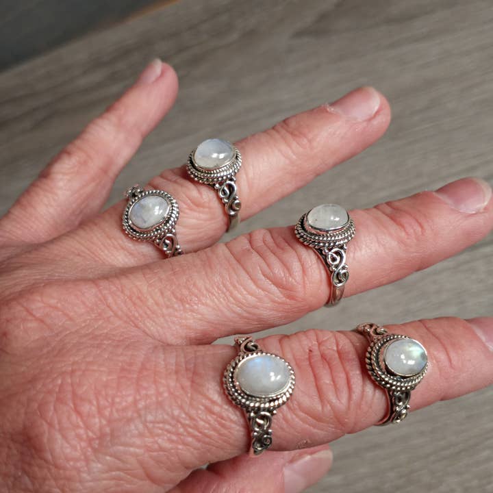 Keystone Crystals - Wholesale Single stone/solitaire ring - Gemstone Ring Sterling Silver 925 Victorian Double Swirl7