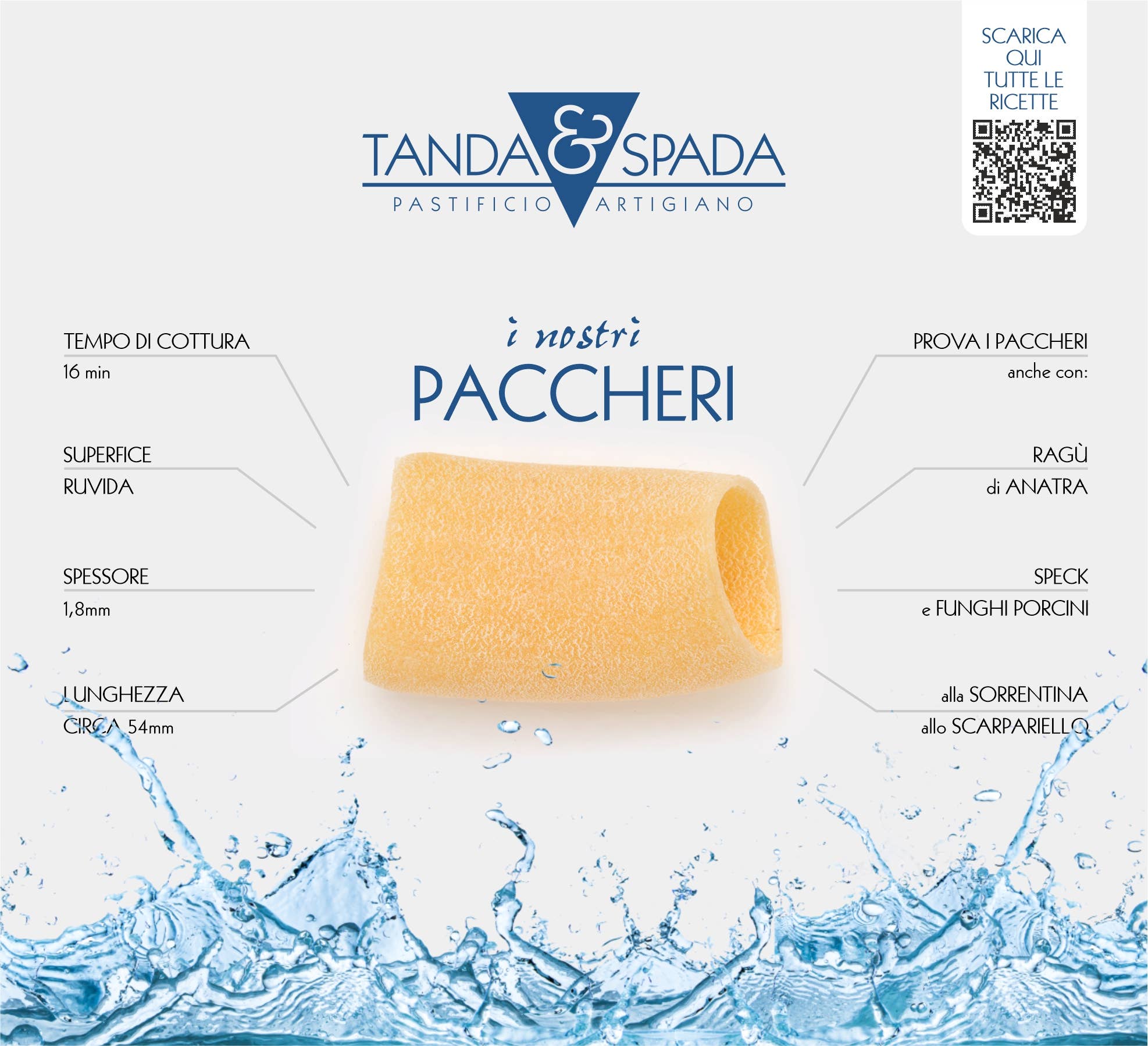 Pastificio Tanda e Spada - Wholesale Pasta - SEMOLINA PACCHERI3
