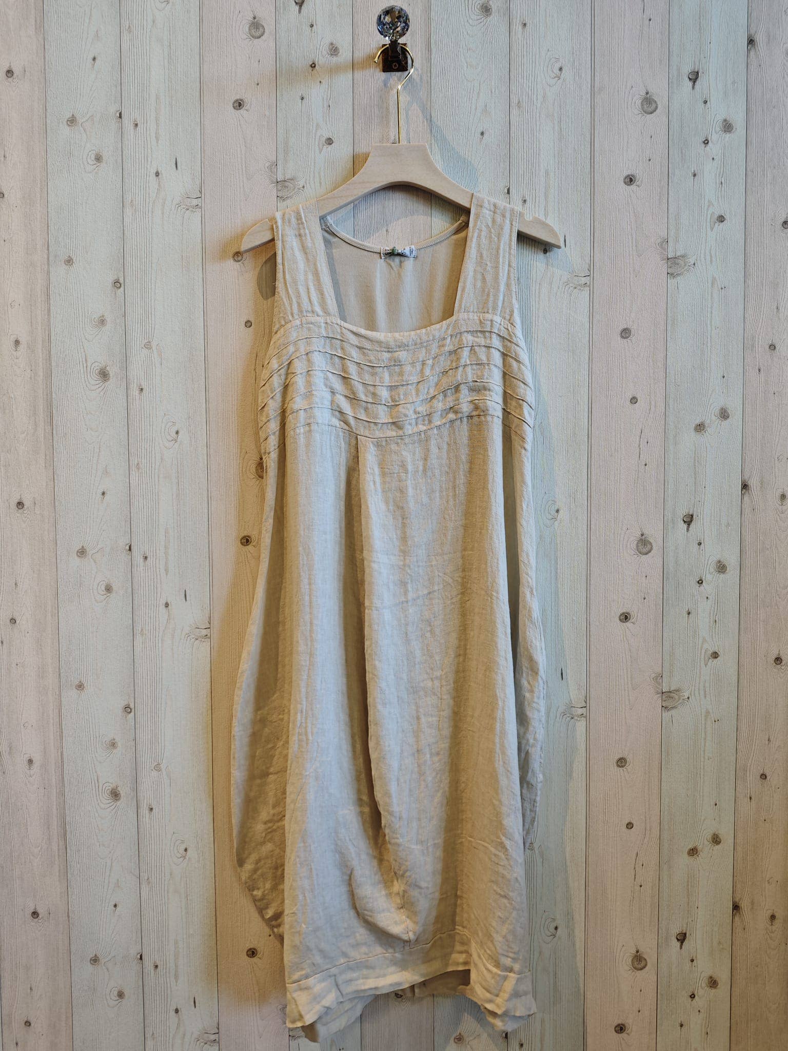 Linen & More – Großhandel Kleid – Damen – REF 24098 Ballonkleid aus 100 % Leinen mit breiten Trägern4