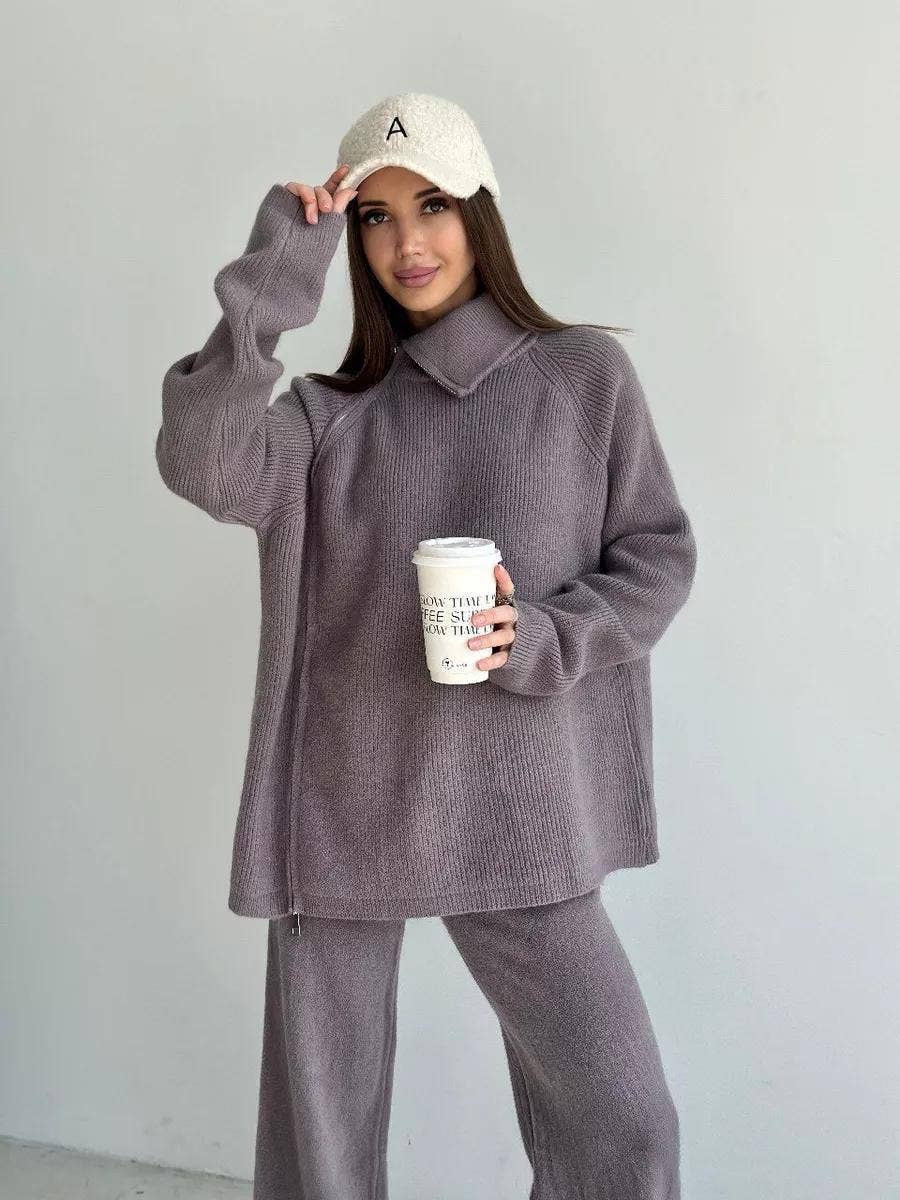 Marayn - Wholesale Top & Pant Set (NOT Loungewear) - Women's - Chic Knit Set Modern European Style for Fall34