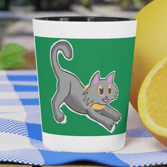 Vaso chupito gatito gris para venta al por mayor de Marick Booster