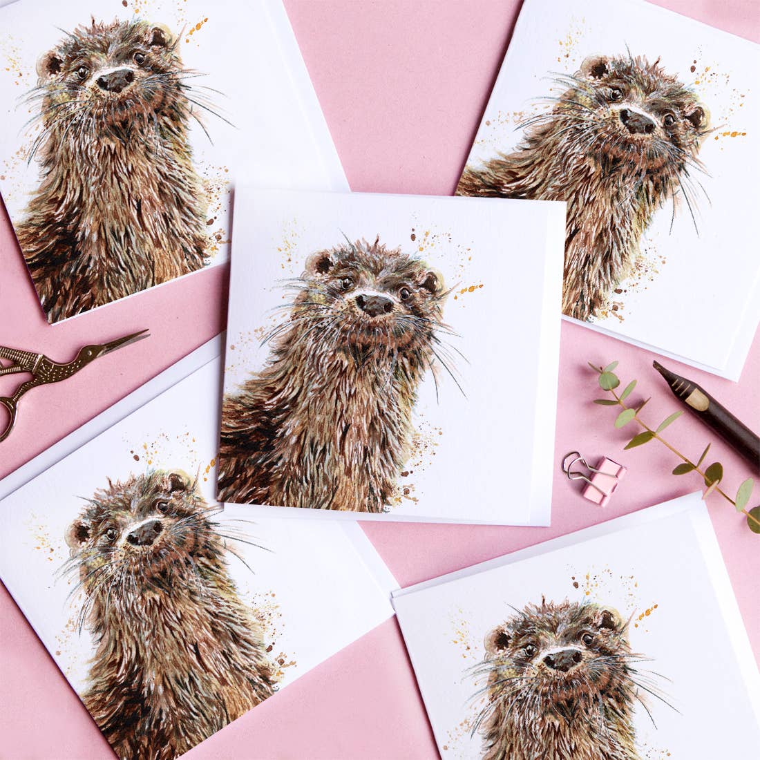 Kate Moby - Wholesale Everyday Greeting Card - Inky Otter Blank Greeting Card1