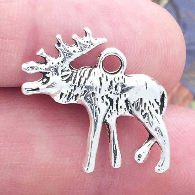 Treasure Island - Wholesale Individual Charm/Pendant - 5 Moose Charm Pendant Silver by TIJC SP05312
