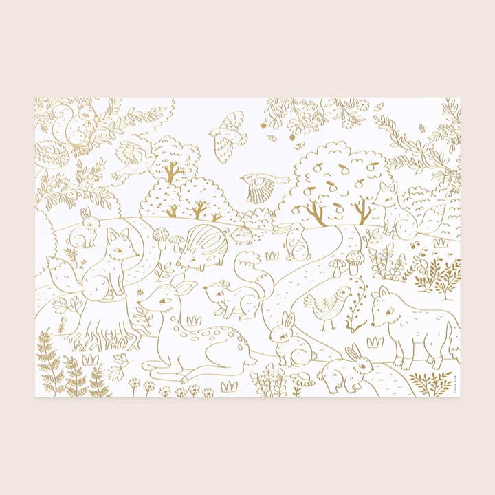 Cotton Bird – Großhandel Tischdecke zum Ausmalen – Kind & Baby – Tischset „Verzauberter Wald“ zum Ausmalen für Geburtstagspartys