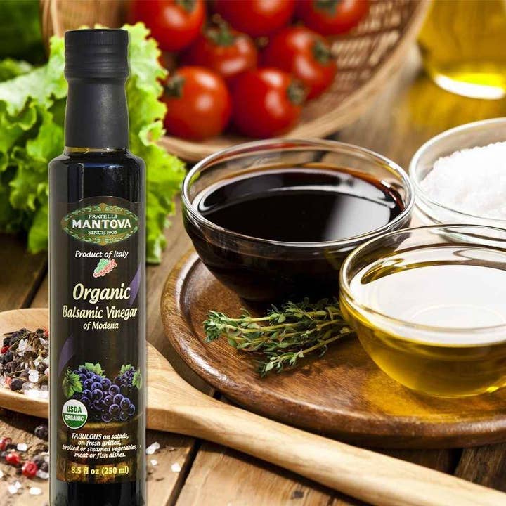 Fine Italian Food - Wholesale Vinegar - Mantova Organic Balsamic Vinegar of Modena PGI, 8.5 fl. oz.