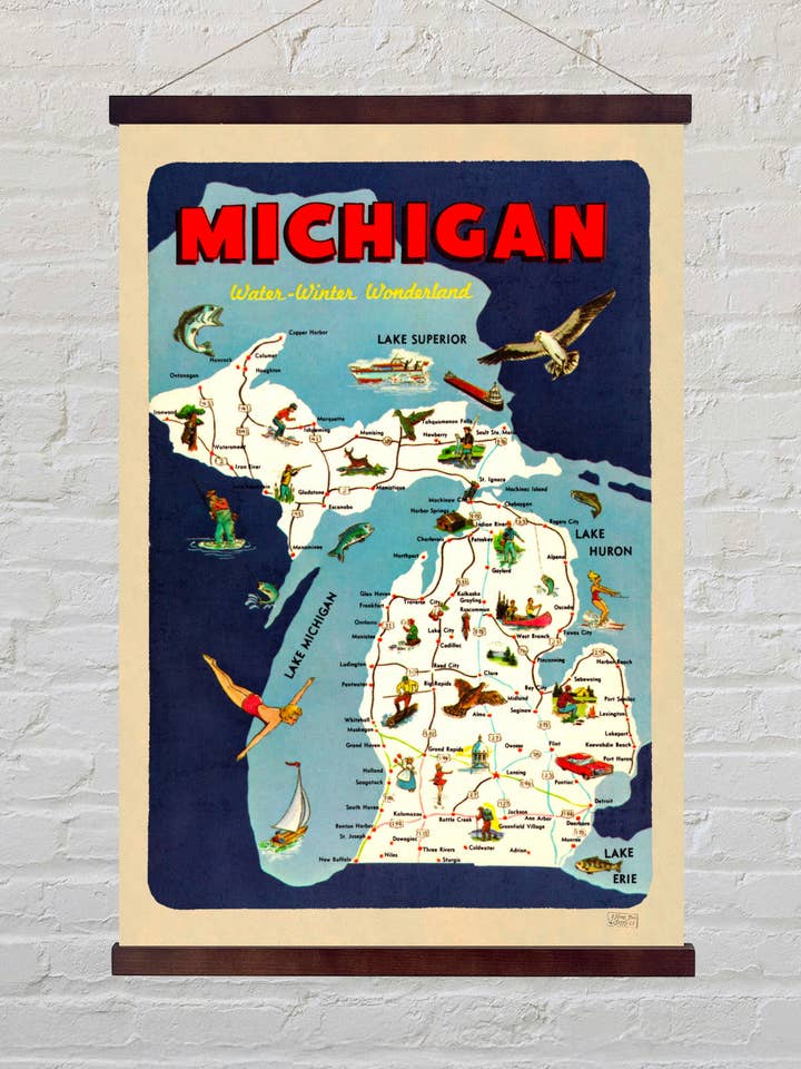 Michigan, vattenunderland, vykort för wholesale av Home Port Supply Co.