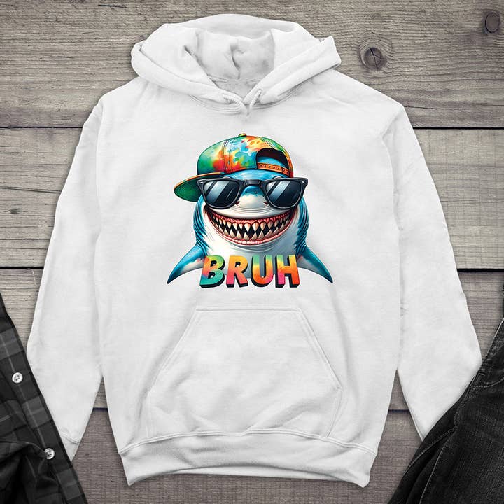 Sweat à capuche requin Bruh pour la vente par Artopia