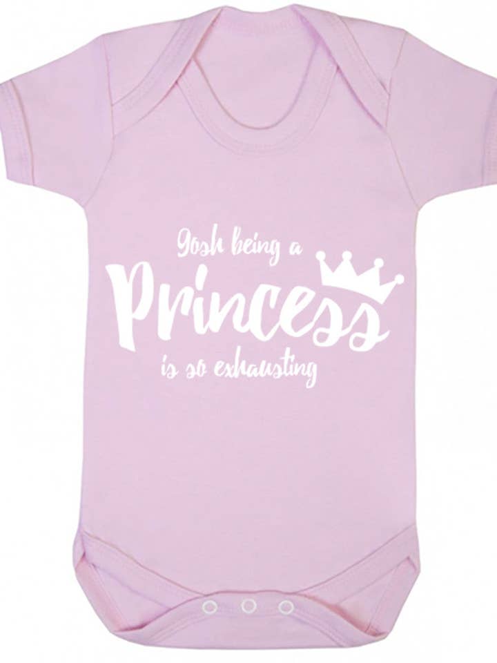 Gosh Being A Princess Is So Exhausting Baby Vest K0178 for wholesale by Illustrated Identity