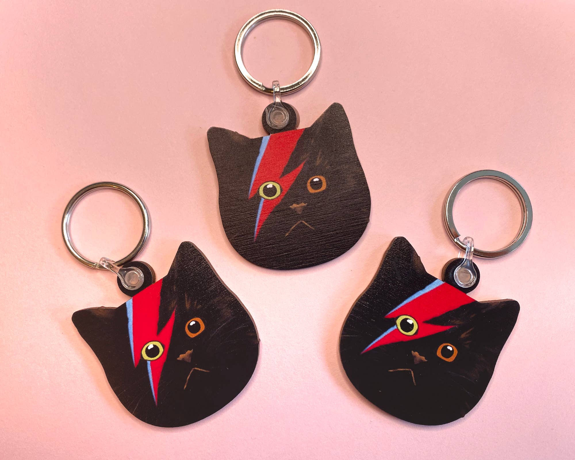 Childstar Samantha – wholesale Keychain – Unisex – Black Cat Keyring - Sustainable Wood Keychain Fob0