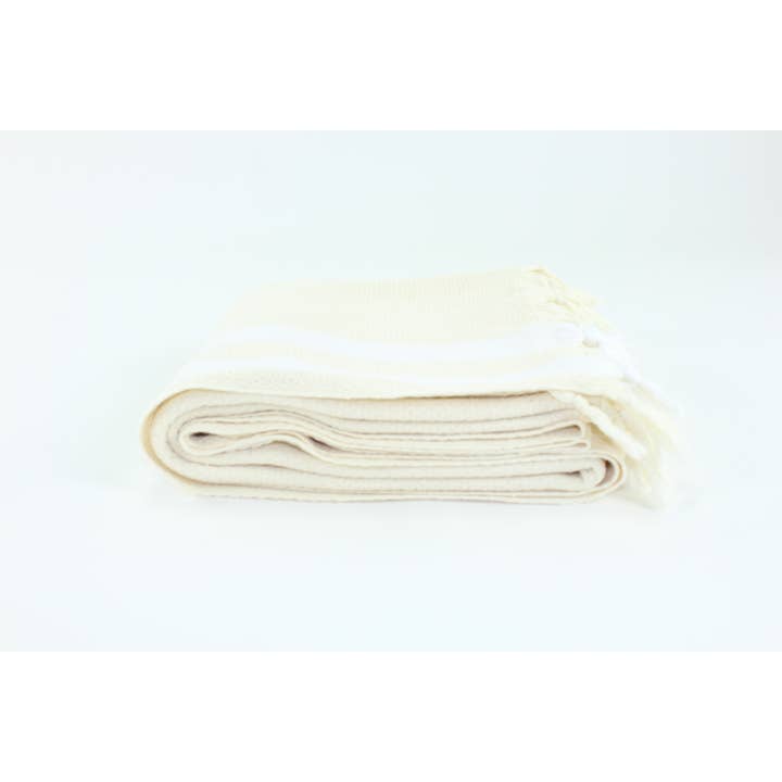 Ivory Premium Turkish Towel Peshtemal Towel for wholesale on Faire