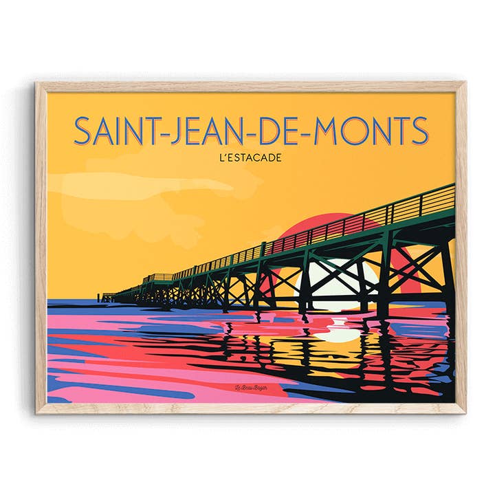 Poster SAINT-JEAN-DE-MONTS De pier voor wholesale door Le Beau Bazar