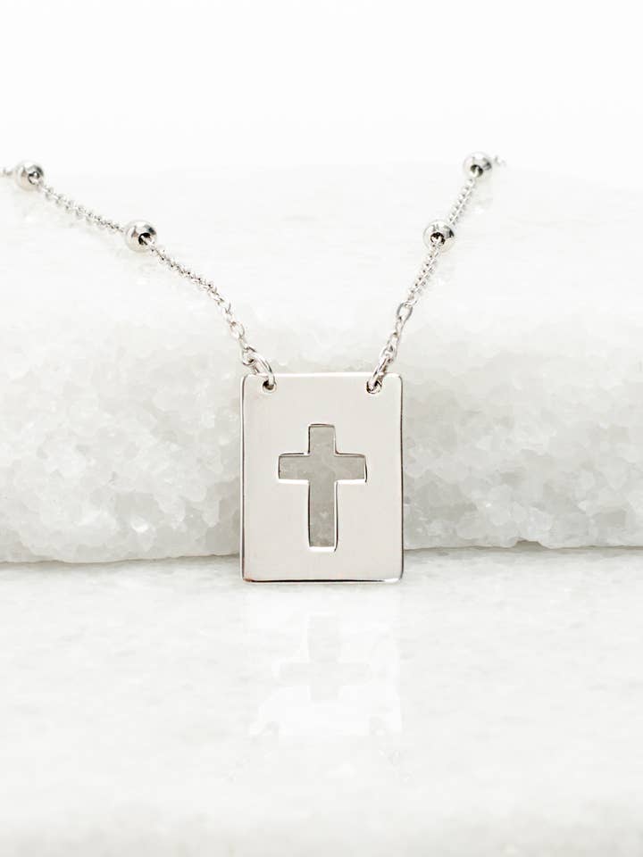 Sanctuary Sterling Silver Cross Necklace for wholesale by Starfish Project, Inc