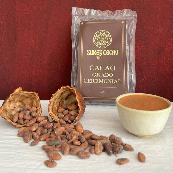 Sumay Cacao S.L – Kit/preparado de chocolate quente por atacado – Cacau Cerimonial 100% 1 kg. - Guardiões da Terra