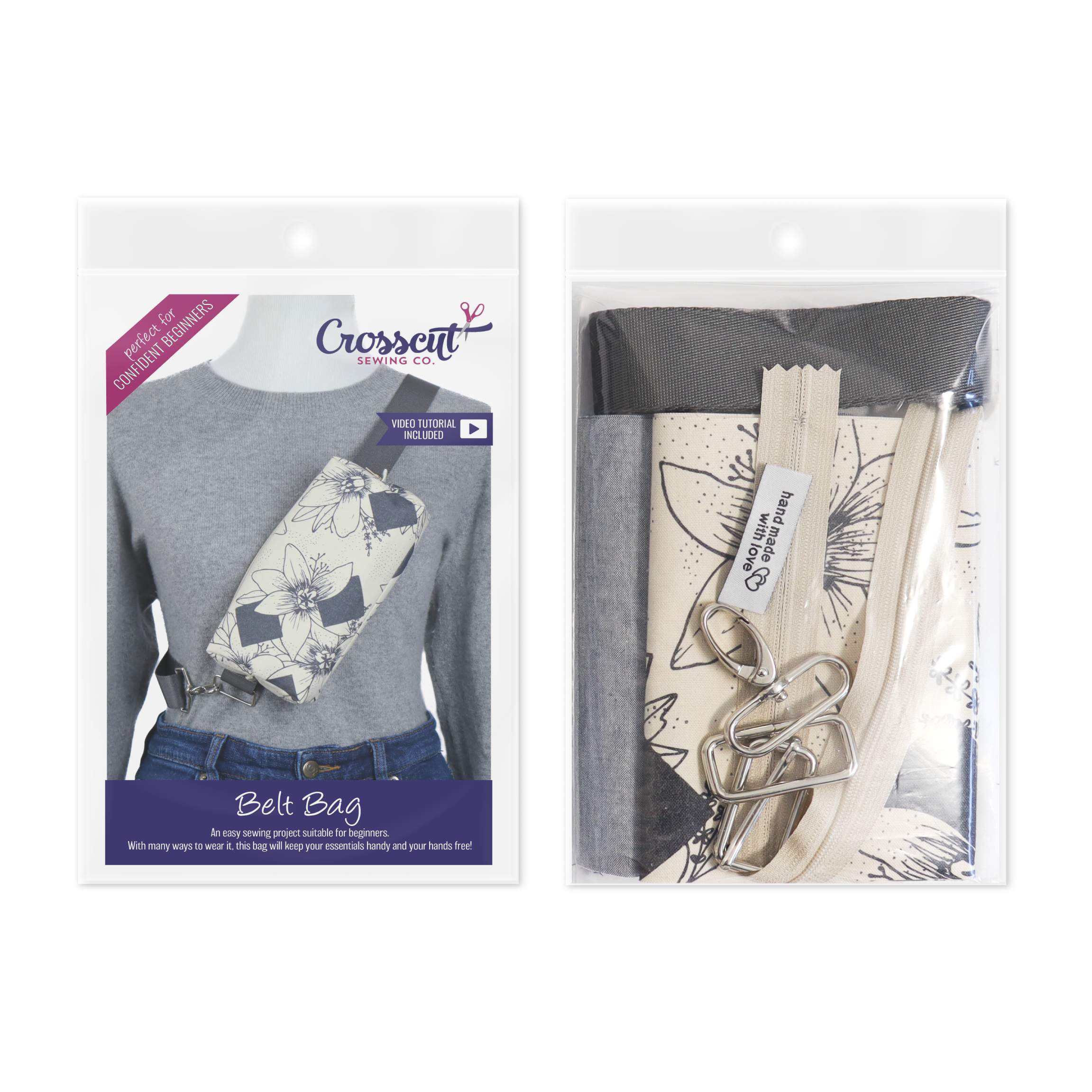 Crosscut Sewing Co. - Wholesale Belt Bag - Women's - Belt Bag Sewing Kit - Supplies, Printed Pattern and Video Tutorial62