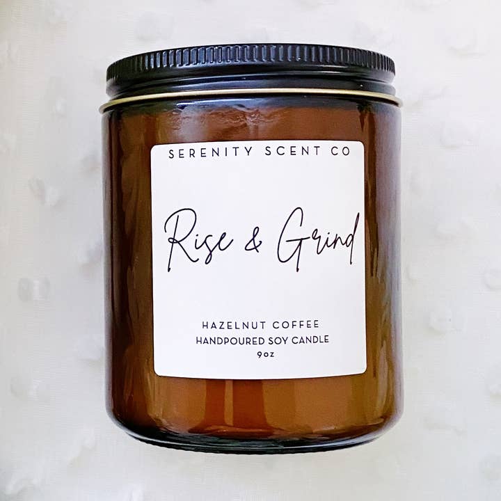 Rise & Grind Kerze | Handgemachte Soja-Kerze | 9oz für den Großhandel von Serenity Scent Co