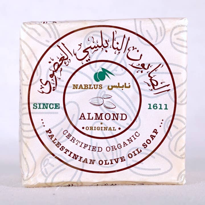 The Almond (al-Lauwz; اللوز) – traditionel Nabulsi-sæbe med mandel og oliven for engroshandel hos Palestinian Soap Cooperative Inc