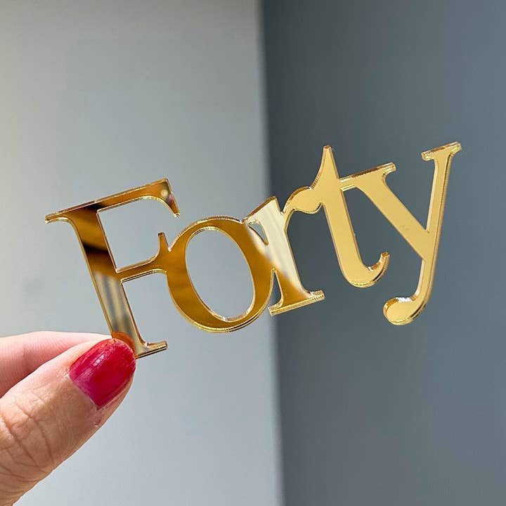 Forty Cake Charm - Serif for wholesale by Harwill and Fox