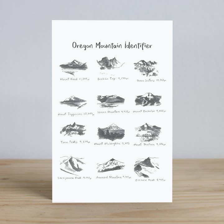 Cartolina identificativo della montagna dell'Oregon per la vendita all'ingrosso da parte di IamBibby